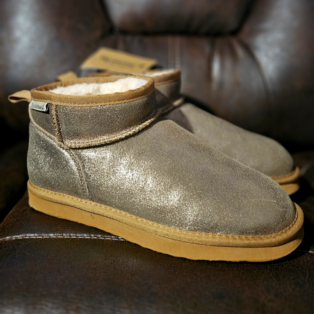 Women's BEARPAW Super Shorty Glitter Cognac Boots